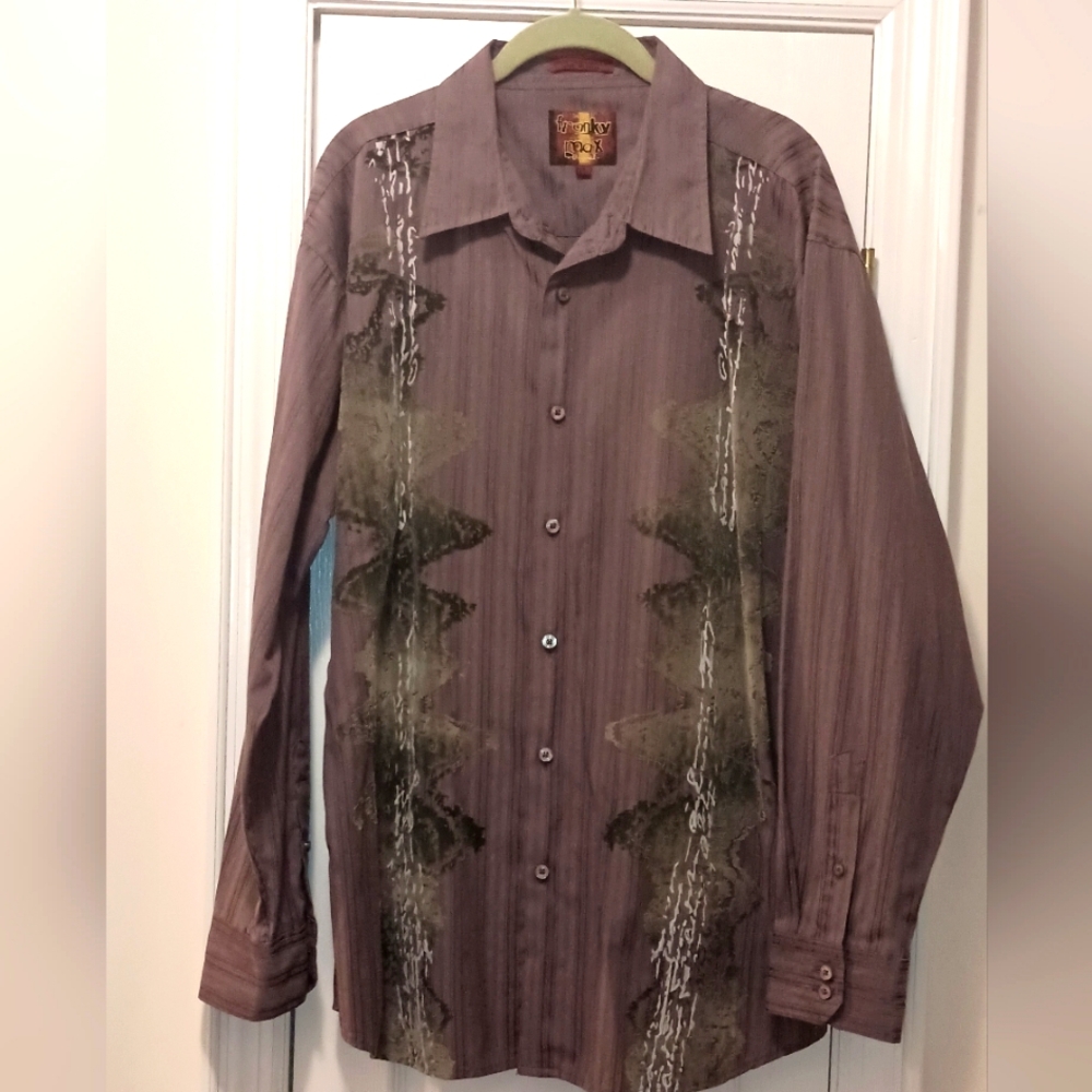 Franky Max purple Gray Button-Up Shirt XL